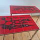 Pair of nesting coffee tables, vintage ceramic furniture.