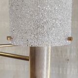 Brass and perspex chandelier with 5 lights - 1960s/70s