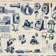 Old engraving 1898, Old telephone, telegraph • Original and vintage lithograph