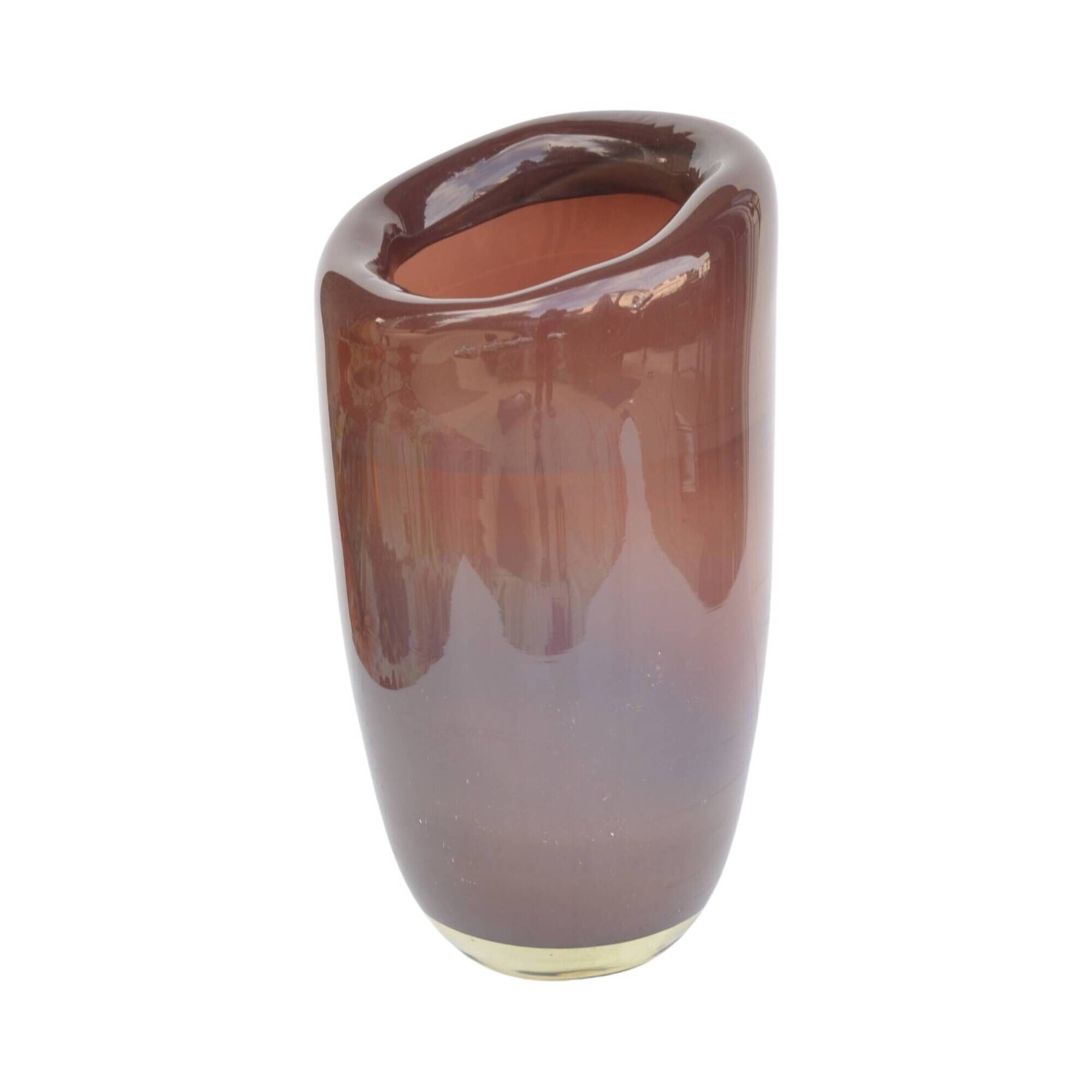 Large burgundy glass vase Vidrios San Miguel, Spain 1990s.