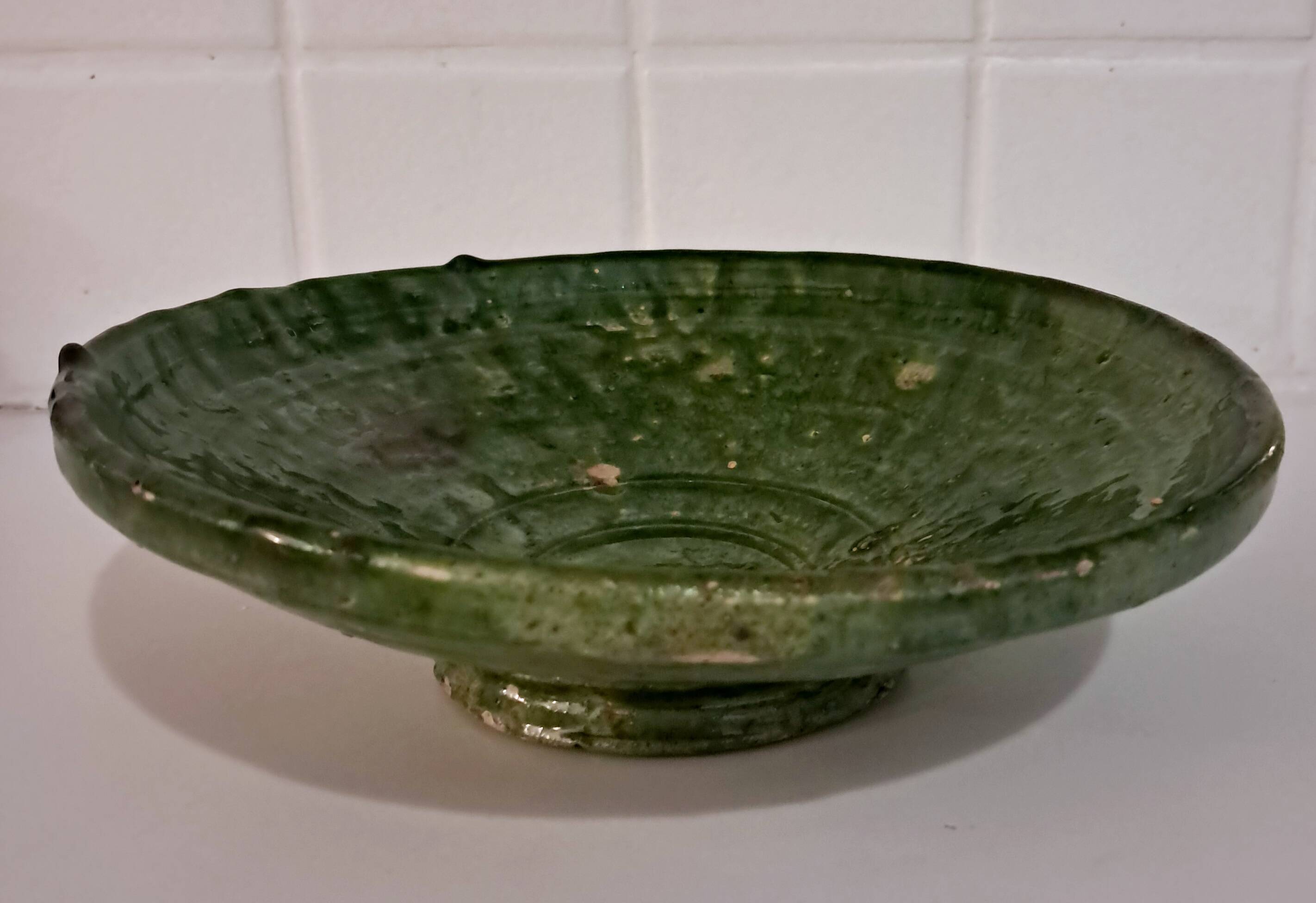 Green ceramic dish from Tamegrout