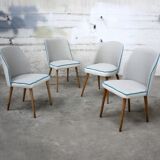 Chaise vintage pied de poule gris