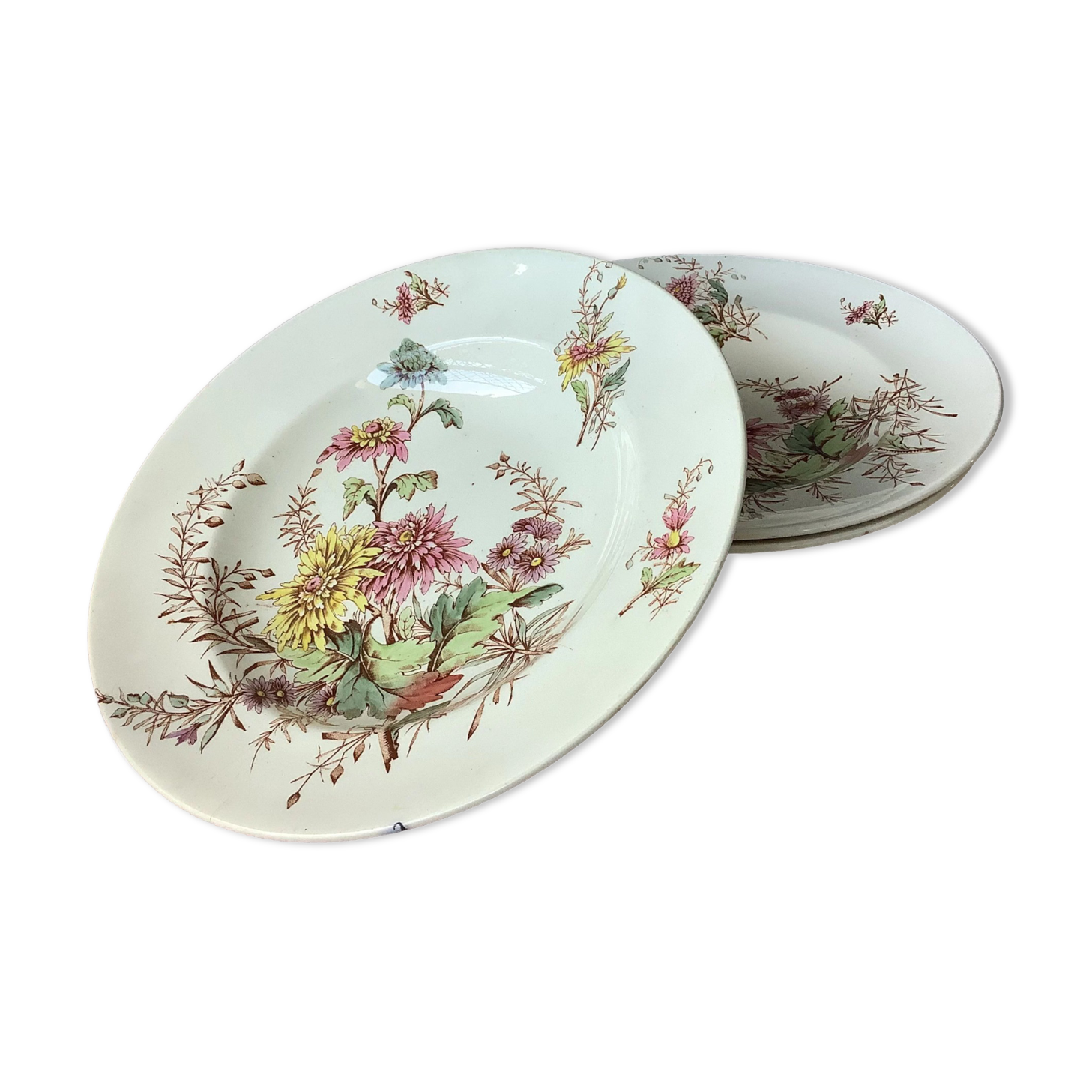 Assiettes Lunéville Keller & Guérin XIXème terre de fer
