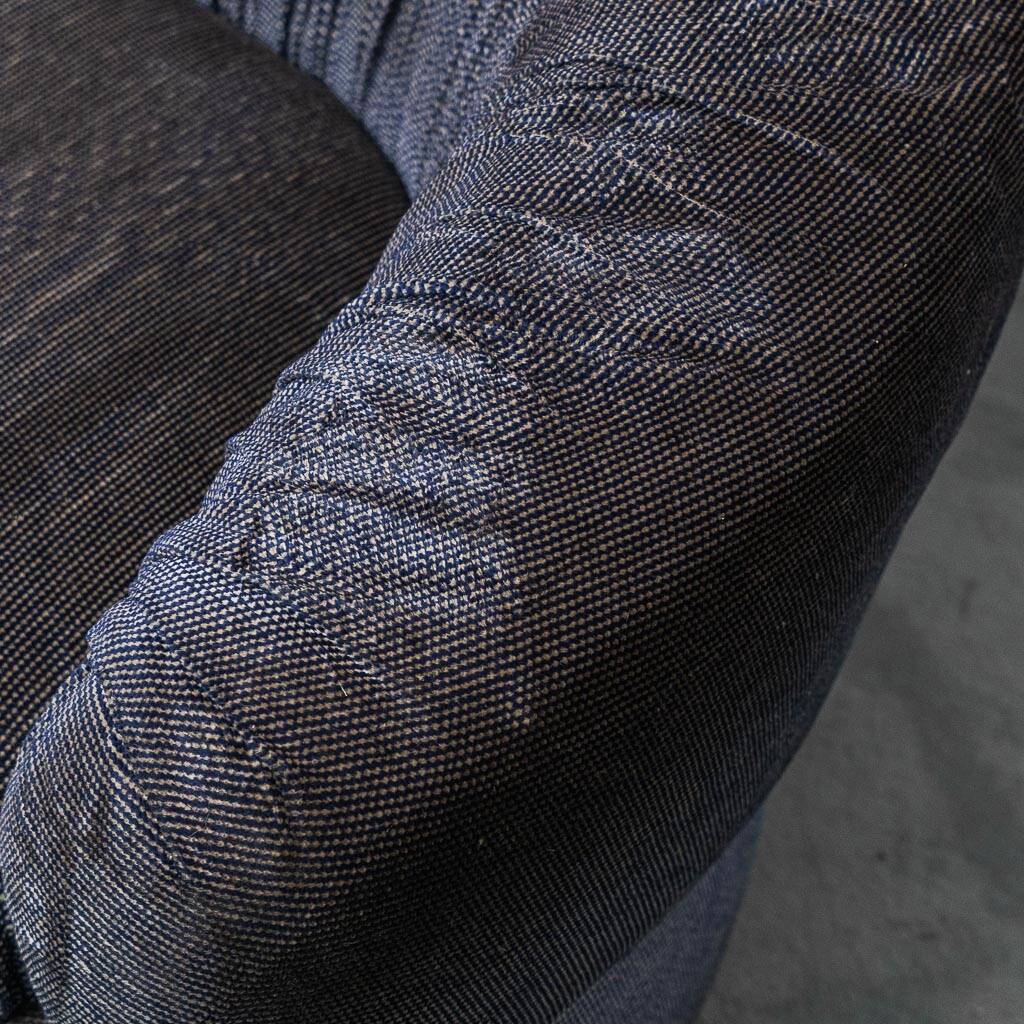 4-seater modular blue fabric sofa 1970s vintage modernism