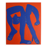 Figurative painting "The Blue Man" 65x54cm by Bodasca
