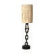 Chain link lamp, raffia shade, 1950s