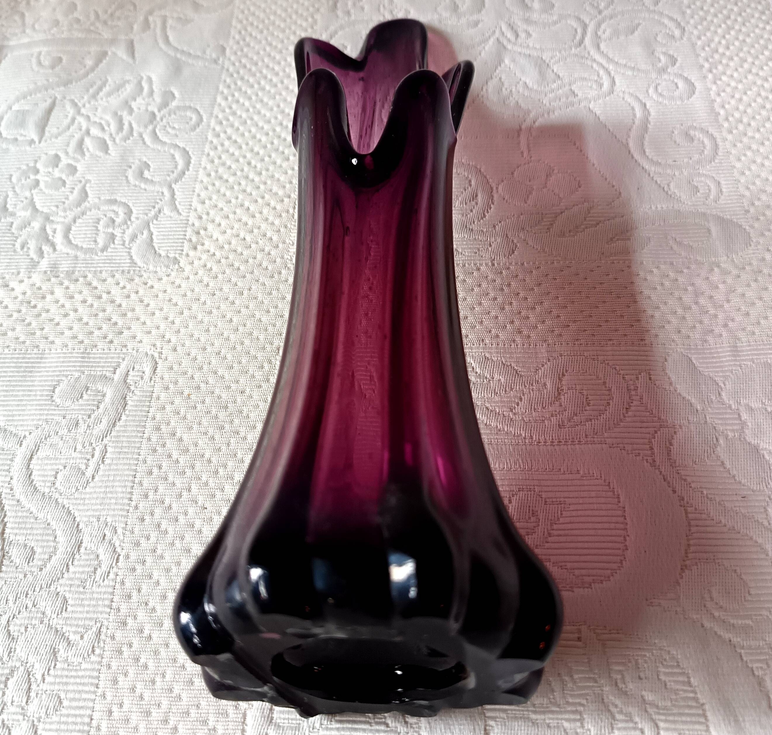 Vintage VASE, Colorful Art Glass Finger Vase, Retro Finger Vase