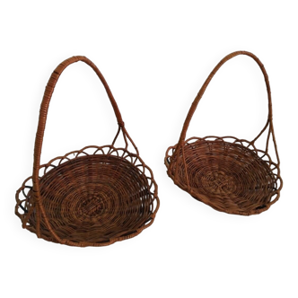 Duo of wicker baskets