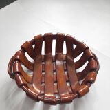 Braided ceramic bowl imitating leather