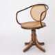 Chaise de bureau vintage en bois courbé tresse viennoise