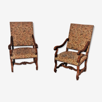 Pair of Louis XIII-style armchairs