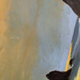Marine painting: coast and seagulls