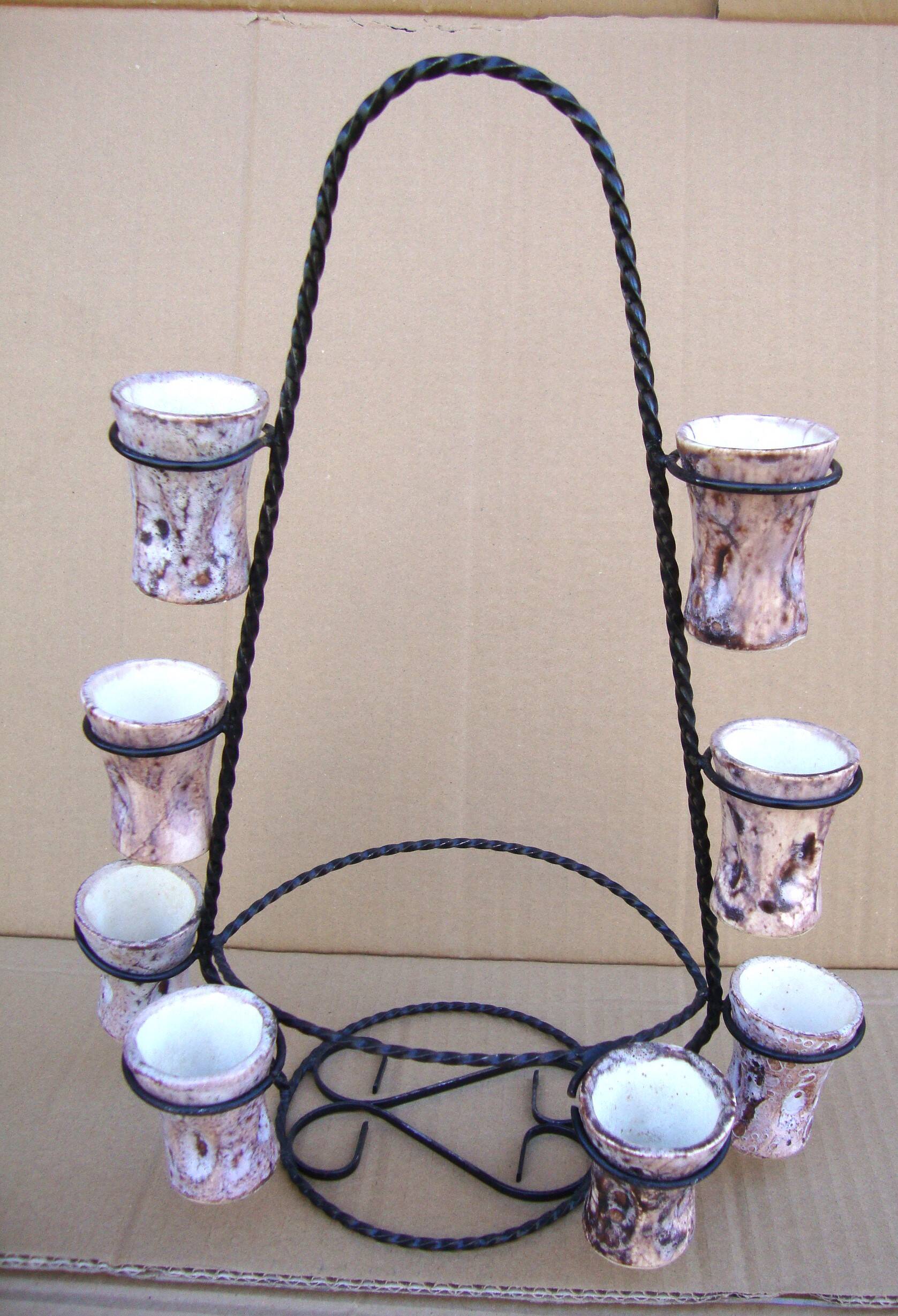 Bonaudi liqueur service (Francis and Josette) Vallauris signed.