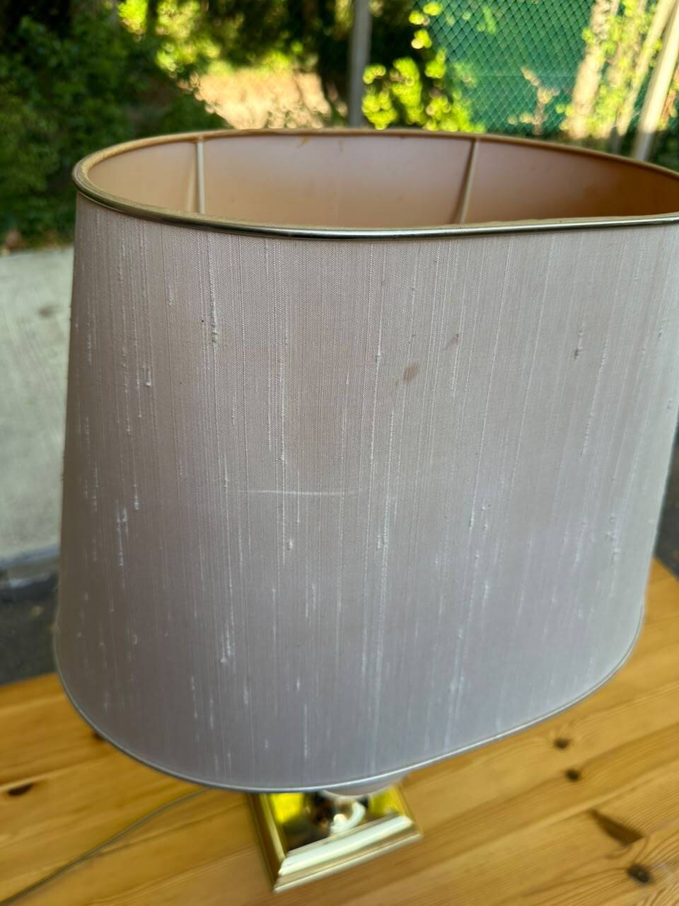Large vintage 70s table lamp Maison Le Dauphin in brass & ceramic cr
