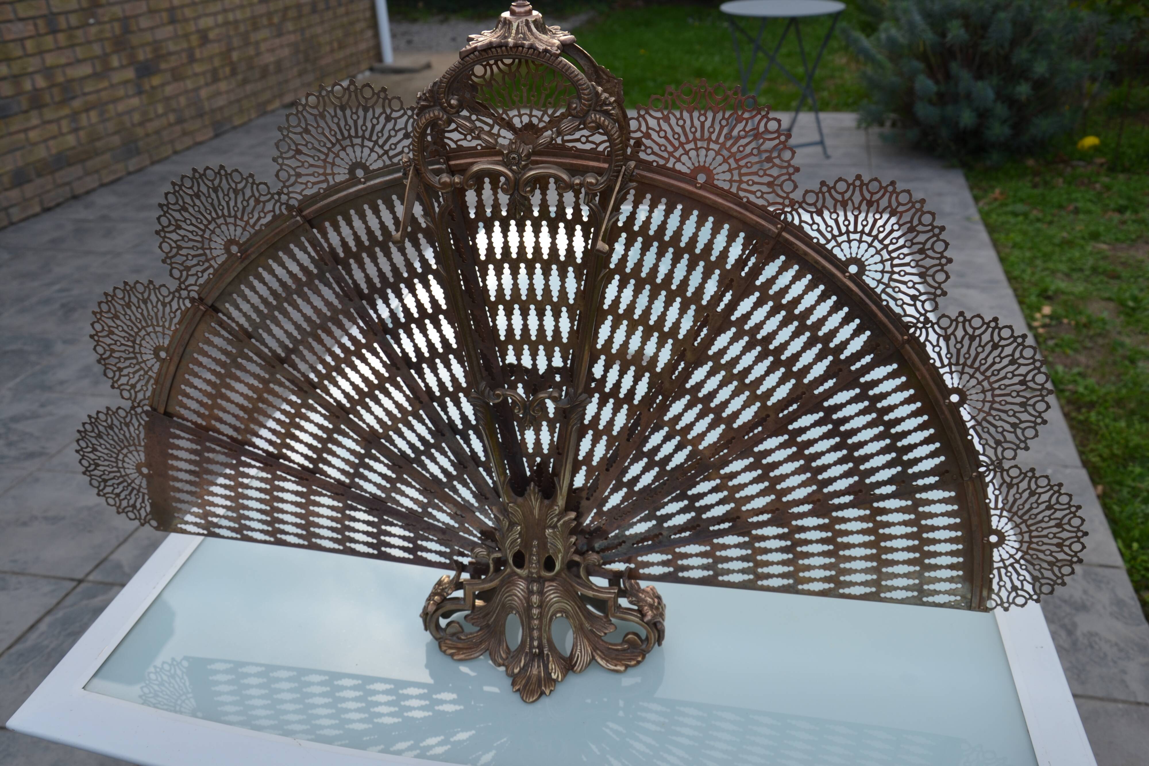 Pare cheminée/pare feu bronze fin 19ème