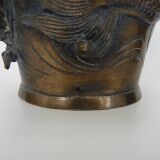 Pair of Japanese dragon vases in patinated bronze - 1900