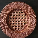 Set of 6 wicker and rattan undertributions