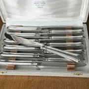 12 silver-plated dessert knives Ravinet D'enfert model Filet Contours