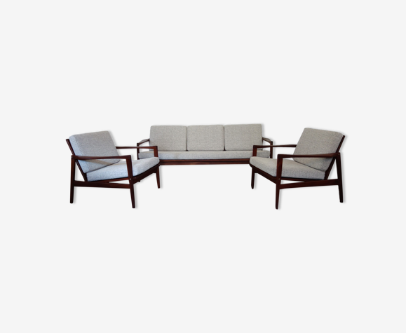 Banquette et 2 fauteuils scandinaves années 60