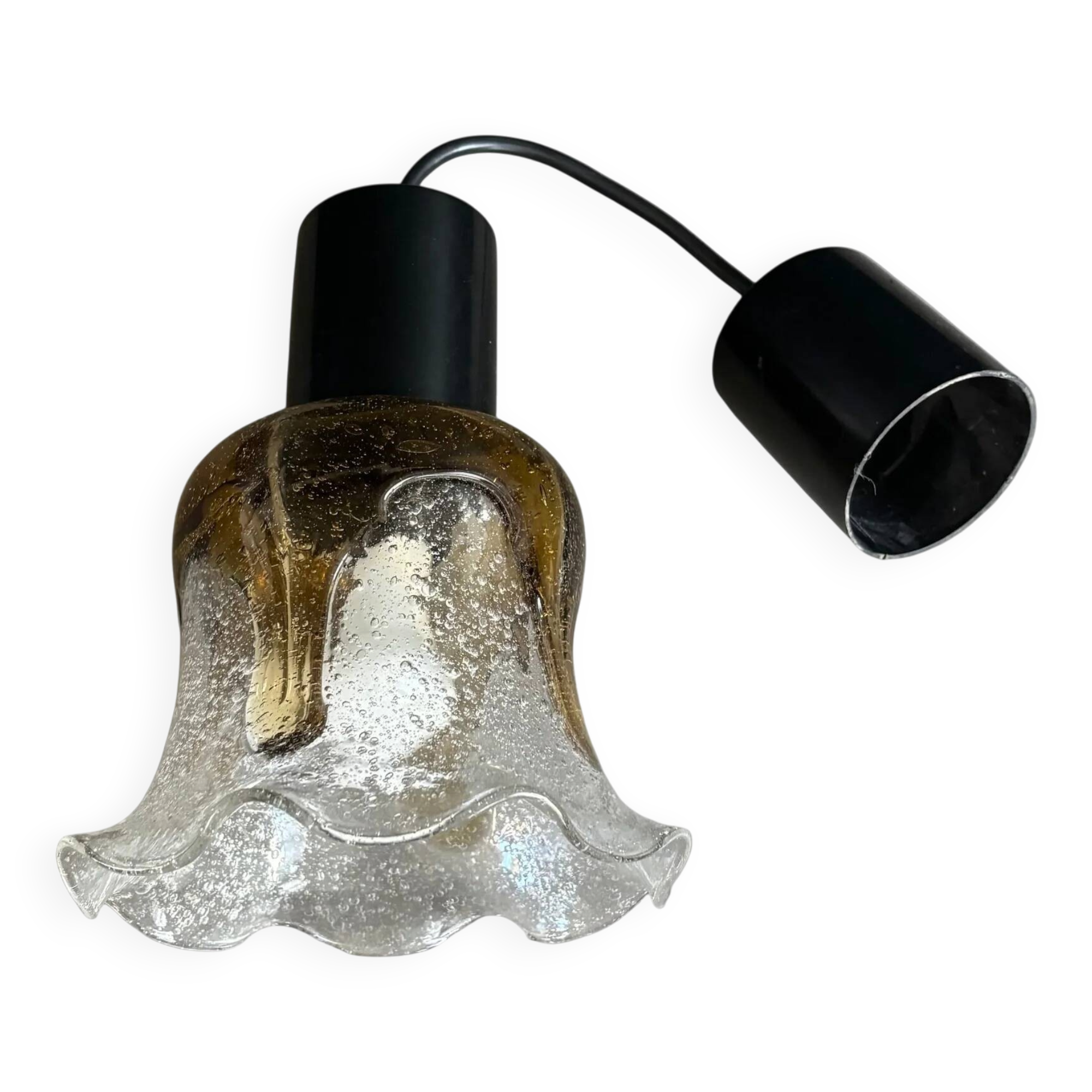 Two-coloured bubble glass tulip pendant light