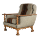 vintage brutalist oak armchair