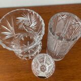 Trio of vintage Bohemian crystal vases
