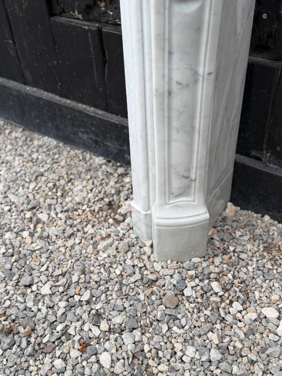 Louis XV style fireplace in Carrara marble circa 1980