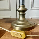 Lamp base in brass and chrome-plated steel