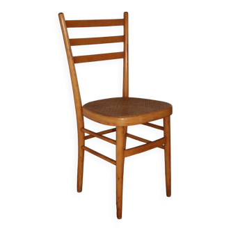 Light beech chair with caned seat