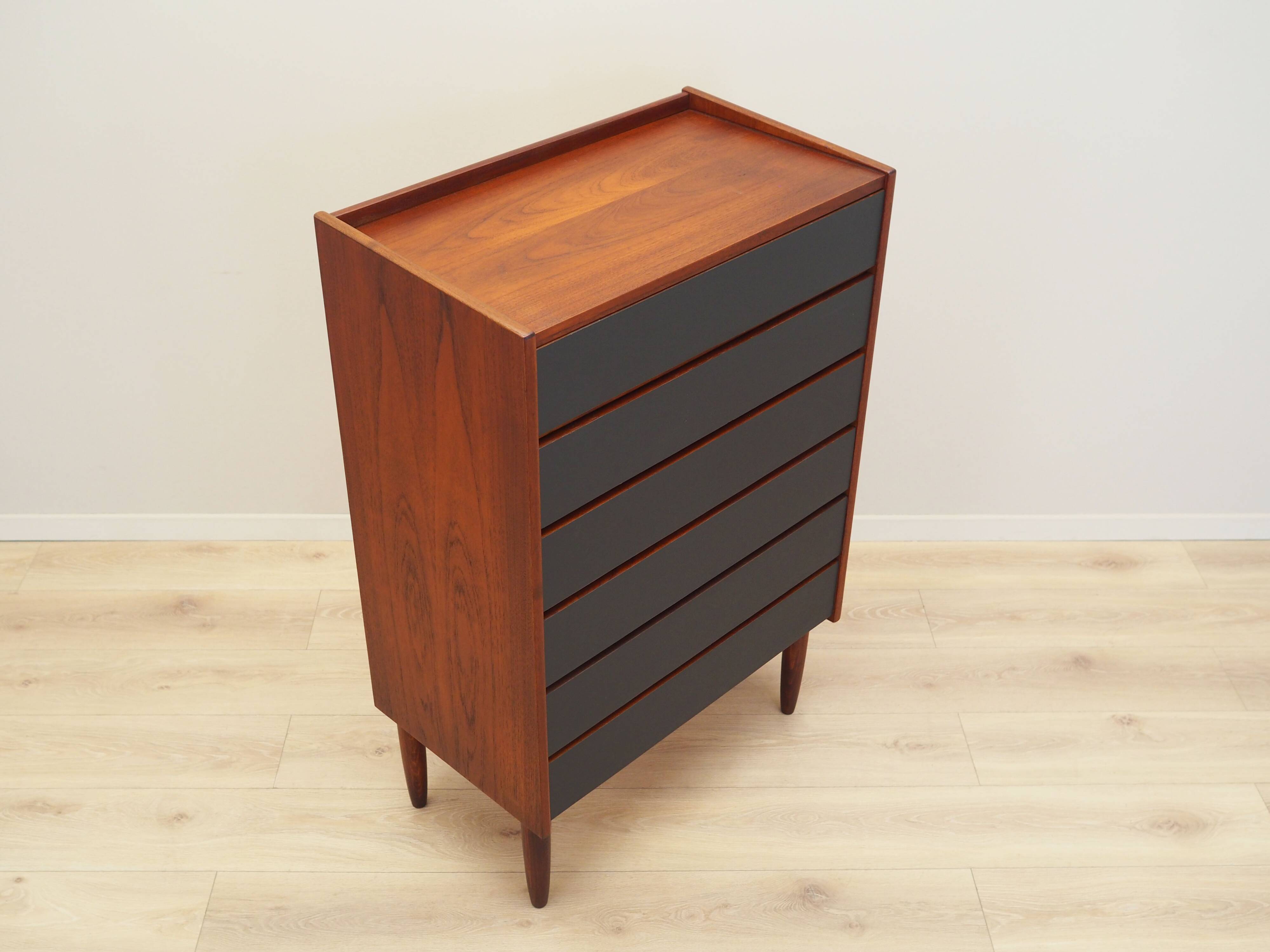 Teak chest of drawers, Danish design, 1970s, production: Denmark