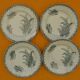 Set of 4 flat plates in saint amand earthenware. lily of the valley decor.