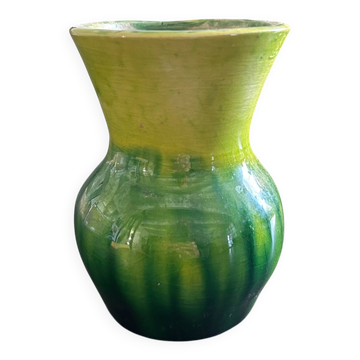 Green vase signed Briou