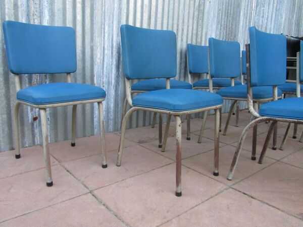 Set of 9 original Tubax chairs attributed to Willy Van Der Meeren, Belgium, 1950s