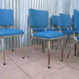 Set of 9 original Tubax chairs attributed to Willy Van Der Meeren, Belgium, 1950s