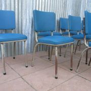 Set of 9 original Tubax chairs attributed to Willy Van Der Meeren, Belgium, 1950s