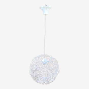 Suspension muria de kéria en rotin blanc de 32 cm de diamètre électrifiée