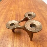 Vintage German brutalist metal candlestick by Harjes.