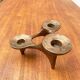 Vintage German brutalist metal candlestick by Harjes.