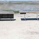 Warren Platner desk and sideboard, Knoll, 1970s.