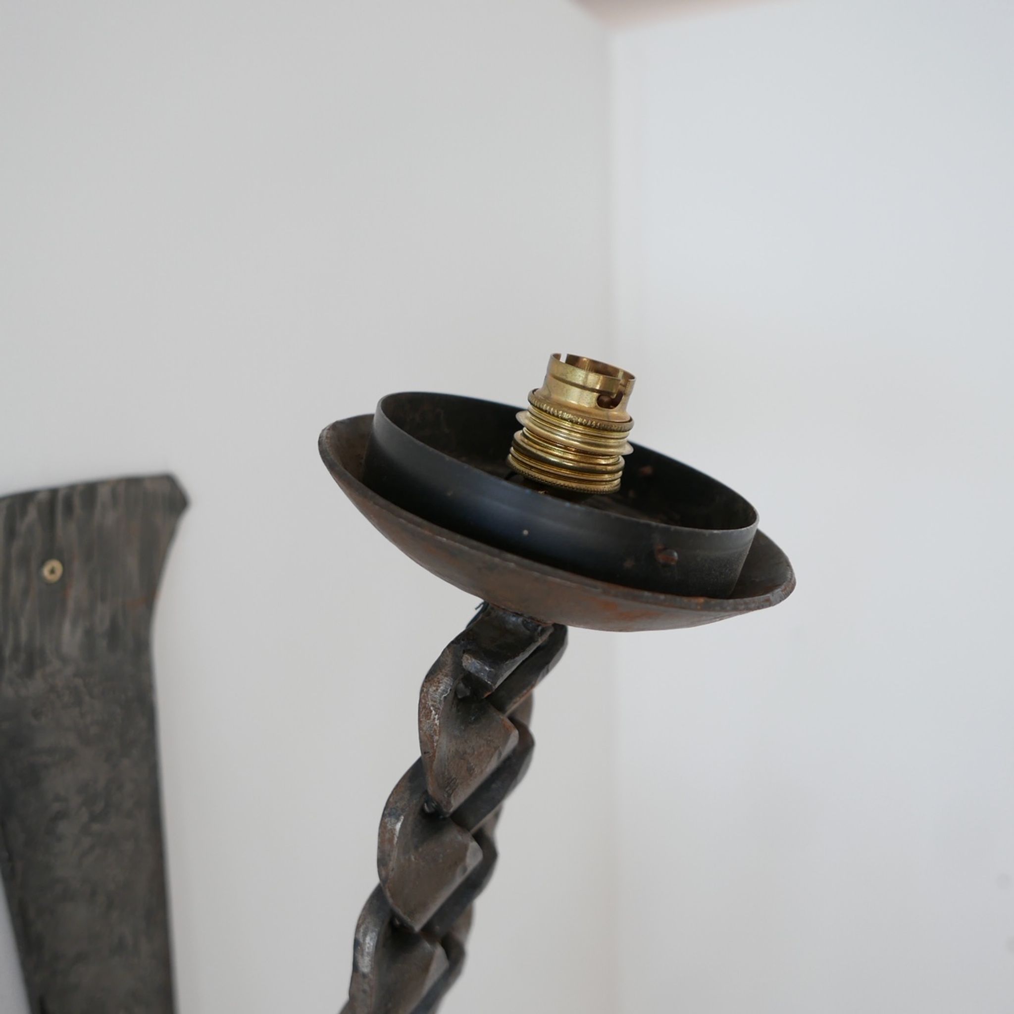 Brutalist Mid-Century Iron Wall Light