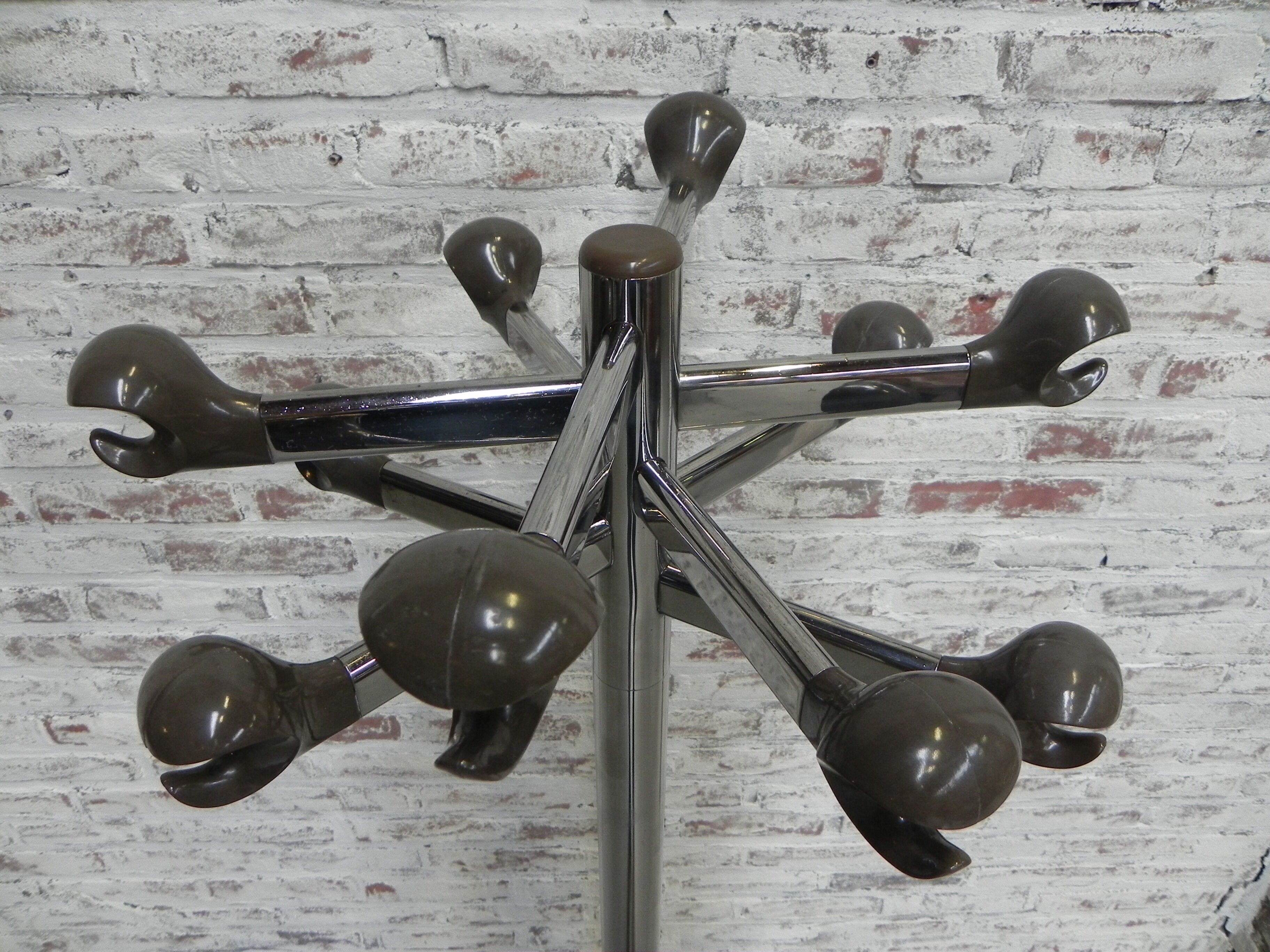 Vintage chrome standing coat rack