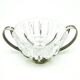 Postmodernist sugar bowl, glass, silver-plated brass, HEFRA, Poland, 1970s