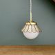 Globe pendant light and vintage lampshade in opaline and mother-of-pearl