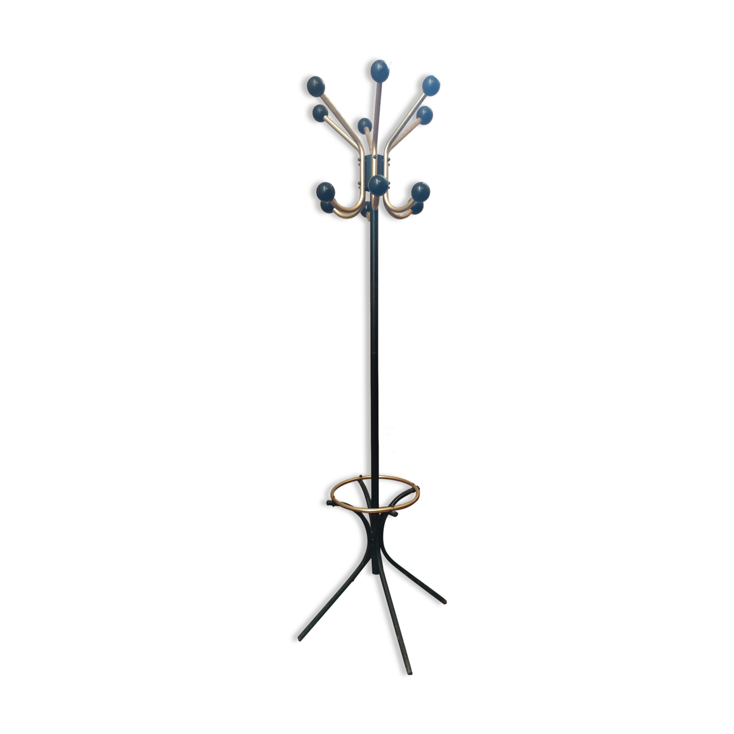 Vintage metal coat rack black and gold