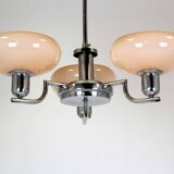 Lustre Art Déco Bauhaus chromé de Napako, ancienne Tchécoslovaquie, 1940