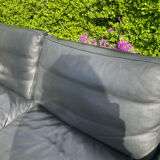 High-quality black leather Durlet sofa
