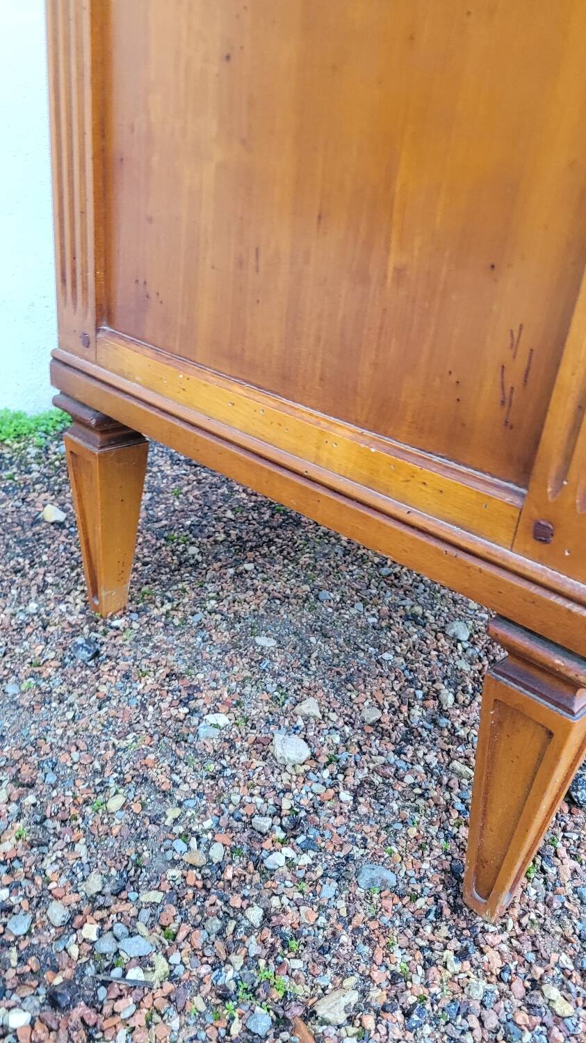 Louis xvi style chest of drawers in cherry wood 3 drawers