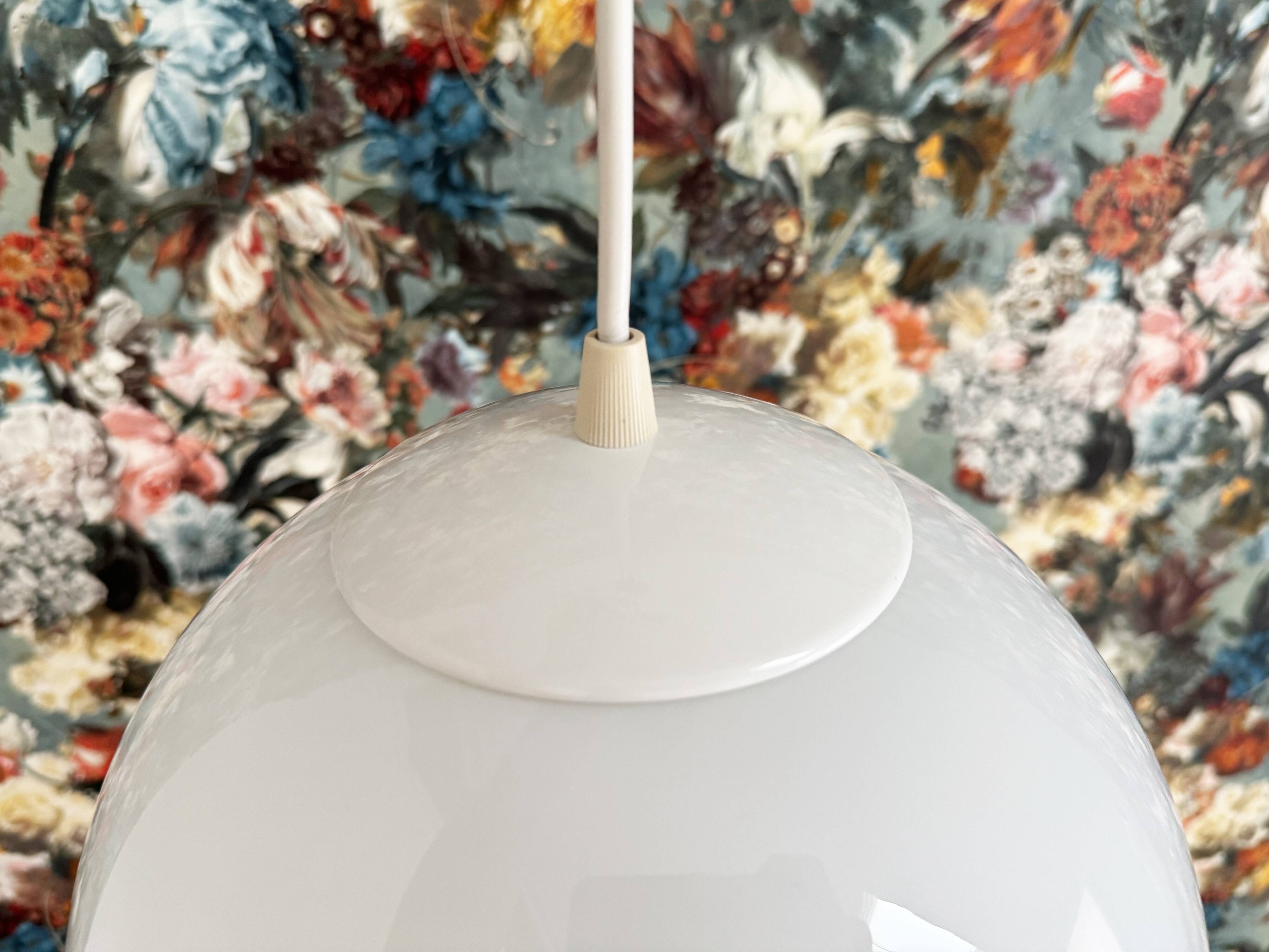 Vintage milk glass globe hanging lamp