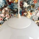 Vintage milk glass globe hanging lamp