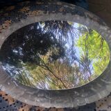 Oval mirror backlit Egon Hillebrand 60s/70s